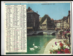 Almanach  Calendrier  P.T.T  -  La Poste -  1977 - Annecy - Les Deux Alpes - Tamaño Grande : 1971-80