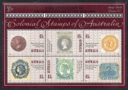 AUSTRALIA 1990 RARE & UNUSUAL COLONIAL STAMPS + SILVER STAMP WORLD LONDON 90 OVERPRINT SG MS1253 Mi BL 10 MNH - Ungebraucht