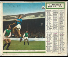 Almanach  Calendrier  P.T.T  -  La Poste -  1974 -  Football - Voilier - Sport - Tamaño Grande : 1971-80