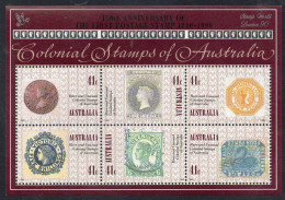 AUSTRALIA 1990 RARE & UNUSUAL COLONIAL STAMPS + SILVER STAMP WORLD LONDON 90 OVERPRINT SG MS1253 Mi BL 10 MNH - Mint Stamps
