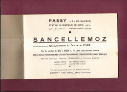 210224 - LIVRET PUBLICITAIRE SANCELLEMOZ PASSY Haute Savoie Sanatorium Avec Photos Monnier  - Dépliants Turistici