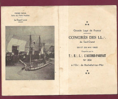 210224 - MENU 1950 FRANC MACON Grande Loge De France Congrès Des LL. à ROCHEFORT SUR MER Hôtel Continental - Menus