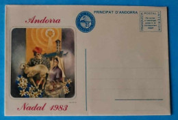 Andorra Viguerie Andorre Aérogramme Mint Neuf 1983 Noël Nadal - Vicariato Episcopale