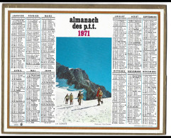 Almanach  Calendrier  P.T.T  -  La Poste -  1971 - La Cordee - Tamaño Grande : 1971-80