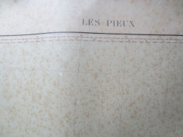 50 - Les Pieux - Ile De Guernesey - Ile D'Aurigny - La Hague - 3 Plans Maritimes Et Terrestres Anciens - 1910 - ABE - - Cartas Náuticas