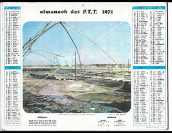 Almanach  Calendrier  P.T.T  -  La Poste -  1971 -maree Basse A Pornichet - Marseille Vieux Port - Tamaño Grande : 1971-80