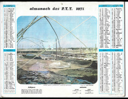 Almanach  Calendrier  P.T.T  -  La Poste -  1971 -maree Basse A Pornichet - Marseille Vieux Port - Big : 1971-80