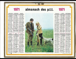 Almanach  Calendrier  P.T.T  -  La Poste -  1971 - Chasse - Comparaison - Groot Formaat: 1971-80