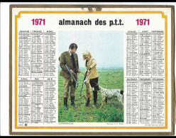Almanach  Calendrier  P.T.T  -  La Poste -  1971 - Chasse - Comparaison - Big : 1971-80