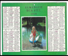 Almanach  Calendrier  P.T.T  -  La Poste -  1970 - Jeune Fille - Sully Sur Loire - Grossformat : 1961-70