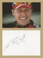 Michael Schumacher - Rare In Person Signed Card + 2 Photos - 1997 - COA - Sportspeople