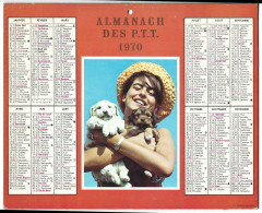 Almanach  Calendrier  P.T.T  -  La Poste -  1970 -enfant Et Chiens - Correncon - Big : 1961-70