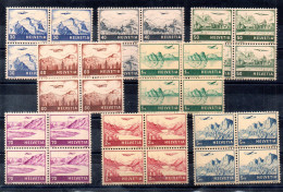 Suiza Bloque De Cuatro Aéreo Nº Yvert 27/34 ** (puntos Del Tiempo) - Unused Stamps