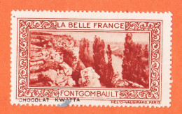 12938 / ⭐ ◉ FONTGOMBAULT 36-Indre Pub Chocolat KWATTA Vignette Collection BELLE FRANCE HELIO-VAUGIRARD Erinnophilie - Tourism (Labels)