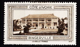 12944 ● BINGERVILLE COTE D'IVOIRE Vignette De Collection LA BELLE FRANCE 1925s H-V Erinnophilie - Tourismus (Vignetten)