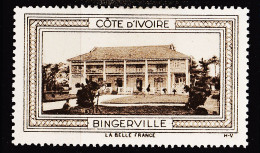 12944 ● BINGERVILLE COTE D'IVOIRE Vignette De Collection LA BELLE FRANCE 1925s H-V Erinnophilie - Tourism (Labels)