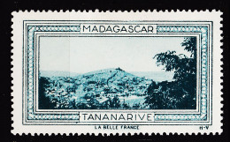 12955 / ⭐ ◉ TANANARIVE (2) MADAGASCAR Vignette Collection BELLE FRANCE 1925s H-V Helio VAUGIRARD Erinnophilie - Turismo (Viñetas)