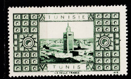 12997 ● TUNIS (2) TUNISIE Vignette De Collection LA BELLE FRANCE 1925s H-V Helio VAUGIRARD PARIS Erinnophilie - Tourisme (Vignettes)