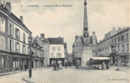 CPA 28 CHARTRES / COLONNE ET PLACE MARCEAU / Cliché Pas Courant - Chartres