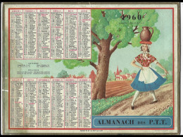 Almanach  Calendrier  P.T.T  -  La Poste -  1960 -   Jeune Fille  Et Pot - Grossformat : 1941-60