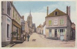 LORREZ LE BOCAGE RUE DE L'EGLISE ET LA POSTE 1946 - Lorrez Le Bocage Preaux