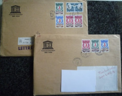 Lot De Lettres Affranchies Avec Des Timbres De L'Unesco Et De La France Voir Scan - Brieven & Documenten