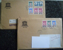 Lot De Lettres Affranchies Avec Des Timbres De L'Unesco Et De La France Voir Scan - Cartas & Documentos