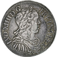 France, Louis XIV, 1/2 Écu à La Mèche Longue, 1650, La Rochelle, Argent, TTB - 1643-1715 Louis XIV The Great