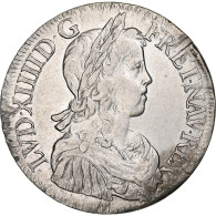 France, Louis XIV, Écu à La Mèche Longue, 1648/7, Bordeaux, Argent, TTB - 1643-1715 Luis XIV El Rey Sol