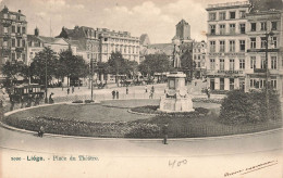 BELGIQUE - Liège - Vue De La Place Du Théâtre - Animé - Vue Générale - Carte Postale Ancienne - Liege
