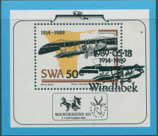 South West Africa 1989 SG510x 50c Biplane MS FU - Namibie (1990- ...)