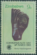Zimbabwe 1983 SG622 9c Commonwealth Day Sculpture MNG - Zimbabwe (1980-...)
