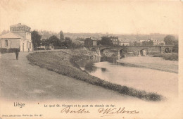 BELGIQUE - Liège - Vue Générale - Le Quai St Vincent Et Le Pont Du Chemin De Fer - Carte Postale Ancienne - Liege