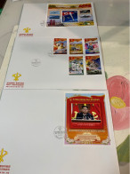 Korea Stamp 2023 FDC Ninth Plenary Meeting Imperf Eighth Central Committee Of WPK Train Flags Rocket Uniform Agriculture - Corée Du Nord