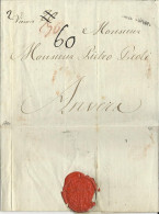 Österreich 1784, L1 "von Wien" Auf Porto Brief N. Anvers Belgien. #3007 - ...-1850 Prefilatelía