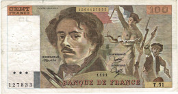 Billet 100 Francs 1981 - 100 F 1978-1995 ''Delacroix''