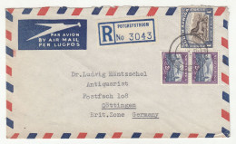 South Africa Air Mail Letter Cover Posted Registered 1951 Potchefstroom To Germany B240301 - Covers & Documents