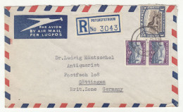 South Africa Air Mail Letter Cover Posted Registered 1951 Potchefstroom To Germany B240301 - Briefe U. Dokumente