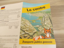 Le Centre - Transports Publics Genevois - Carte 1992 - Chemin De Fer
