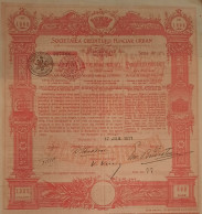 Soc.Creditului Funciar Urban - Seria De 5% - Pfandbrief über 800 Mark - Bucuresci - 12 Maiu 1898 - Banca & Assicurazione