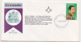 JOE E. BROWN Screen Star, Musical Comedian, Rubican Lodge No. 237, Movie, Film, Freemasonry Masonic Cover FDC - Franc-Maçonnerie