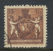 1921 - 13 Rp. (Perf 12½) DONKELRÖTLICHBRAUN - GESTEMPELD - SEE PERFORATION                                          Hk4 - Gebruikt