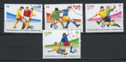 CUBA - FOOT FRANCE 98  N°Yt 3614/3617 Obl. - Used Stamps