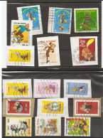 Lot De 16 Timbres  France  BD Spirou Asterix Tintin Boule Et Bill Titeuf Gaston Lagaffe Lucky Luke - Philabédés (cómics)