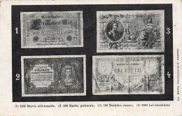 Représentation Monnaies - Billets - Mark Allemands, Polonais, Roubles Russes Et Lei Roumains - Monnaies (représentations)