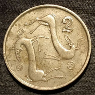 CHYPRE - CYPRUS - 2 CENTS 1990 - Type 1 Armoiries - Numéro De Valeur Encadré - KM 54.2 - Zypern