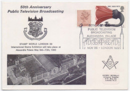 Alexandra Palace Lodge No. 1541, Television Broadcasting Anniversary, Masonic, Freemasonry Britain Cover - Vrijmetselarij