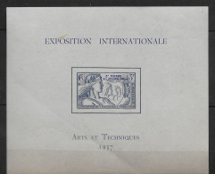 1937 Saint Pierre Et Miquelon N° BF 1 Nf* MLH. Exposition Internationale  Arts Et Techniques.. - Blocchi & Foglietti