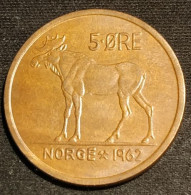 NORVEGE - NORWAY - 5 ORE 1962 - Olav V - élan - KM 405 - ( øre ) - Norvegia