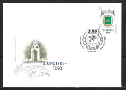 UKRAINE. N°587 De 2004 Sur Enveloppe 1er Jour. Armoiries De Kharkiv. - Enveloppes